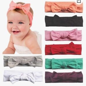 Newborn and Toddler Cotton Knotted, Girl's Rabbit Ear Hairbands 8pcs
